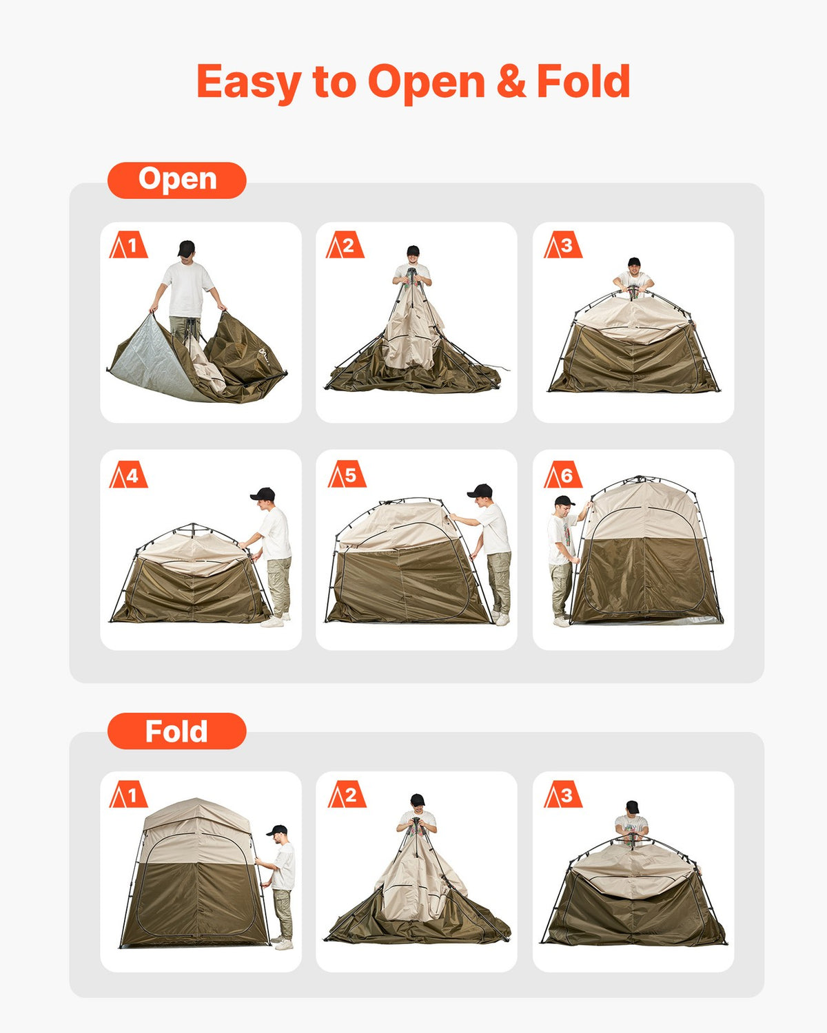 Foldable Camping Shower Tent with Privacy Enclosure for Outdoor Use