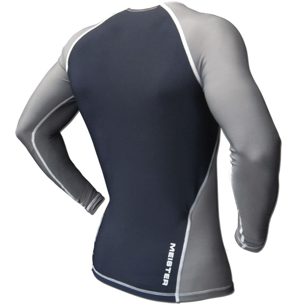 Long Sleeve Rash Guard for Water Sports MMA BJJ Surf Diving - Charcoal