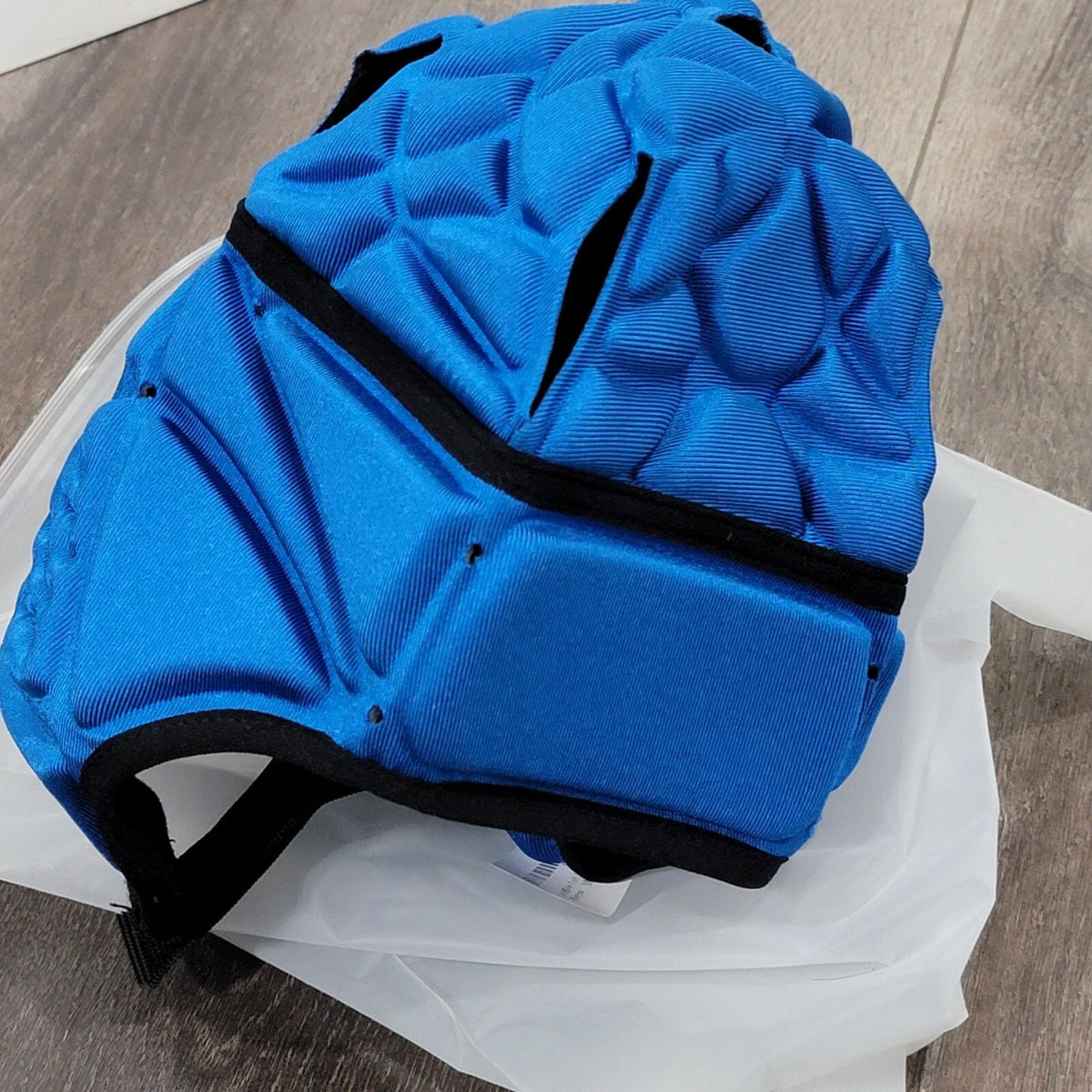 Adjustable Blue Padded Sports Headgear with Chin Strap for Impact Protection