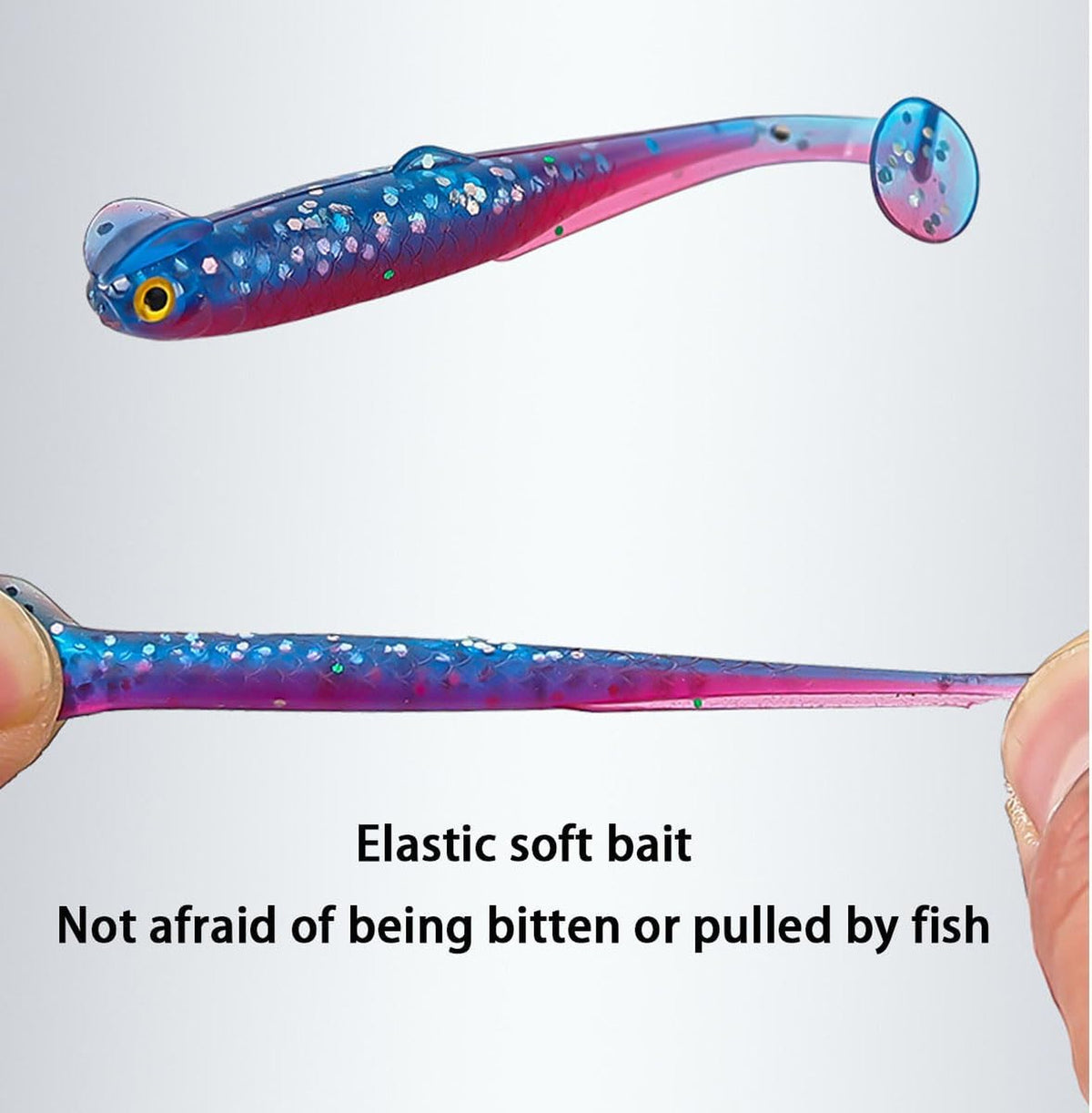 20PCS Soft Plastic Bass Lures Paddle Tail Swimbaits for Freshwater Fishing