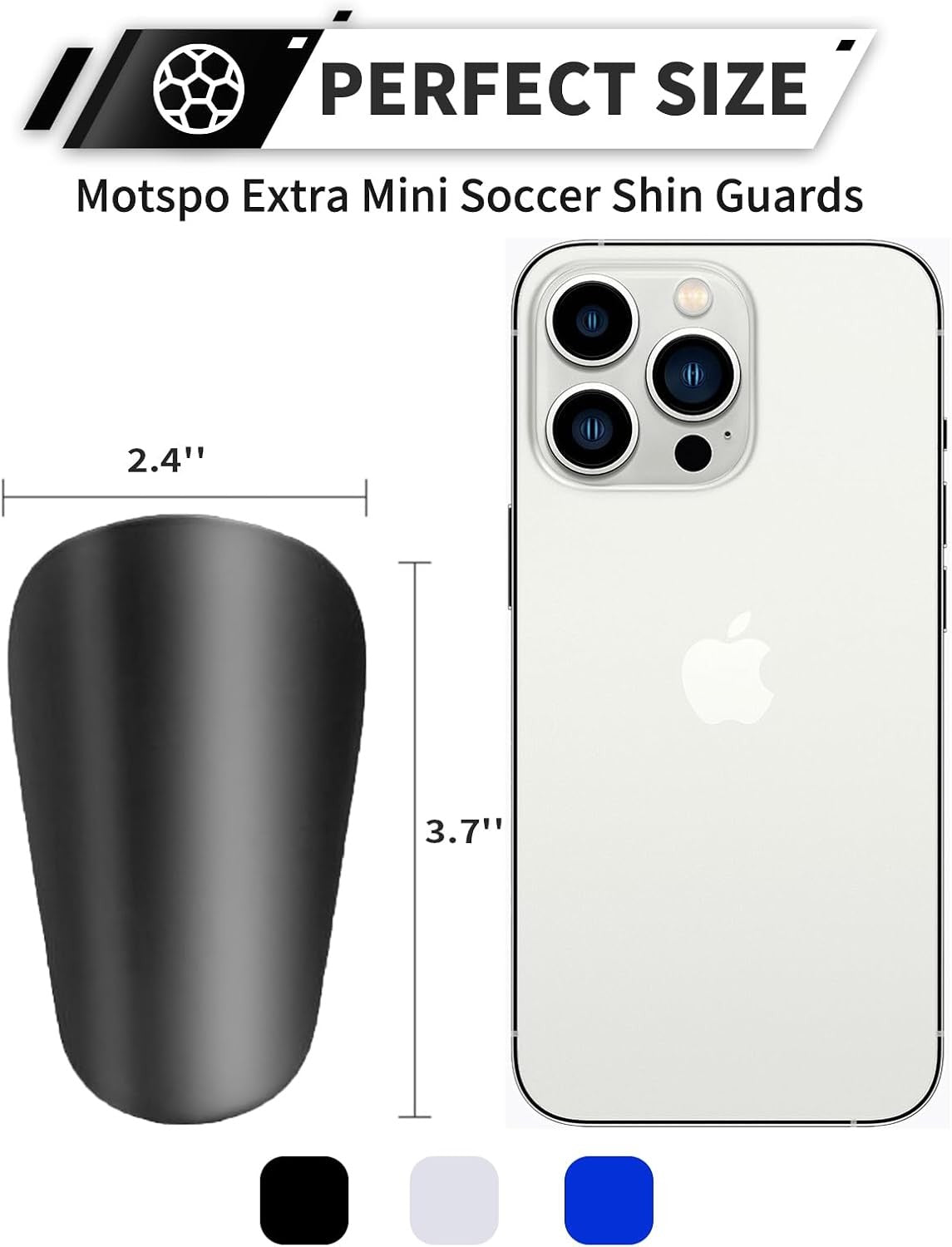 Lightweight Soccer Shin Guards for Kids, Youth & Adults - Black EVA PP