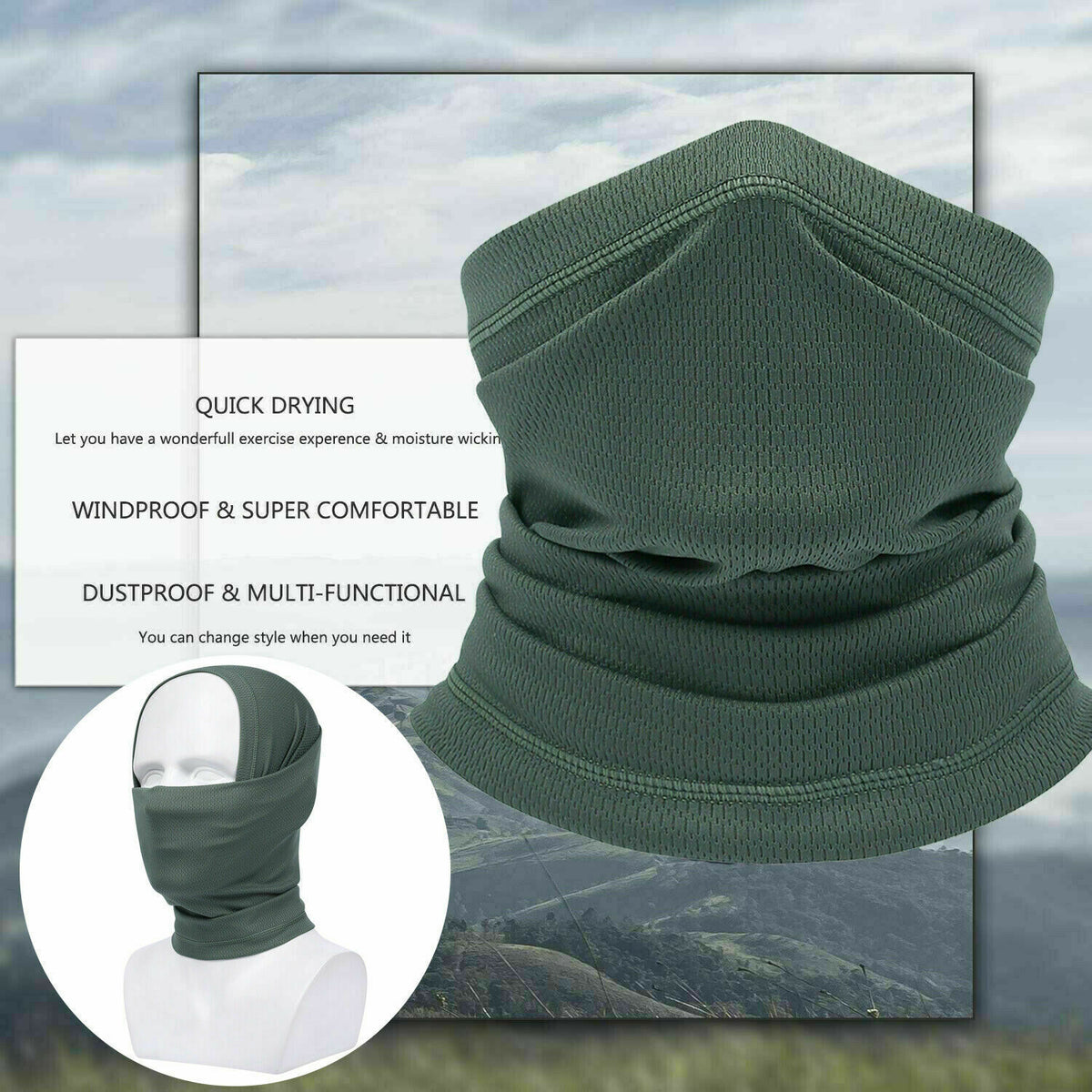 UV Cooling Neck Gaiter Face Cover for Outdoor Activities - Unisex