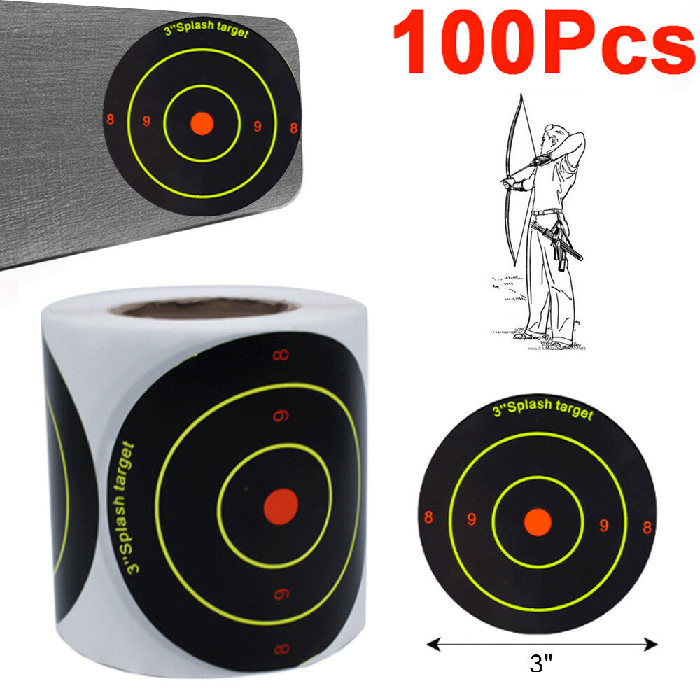 Self-Adhesive Shooting Targets - Reactive Splatter Stickers for Indoor & Outdoor Practice