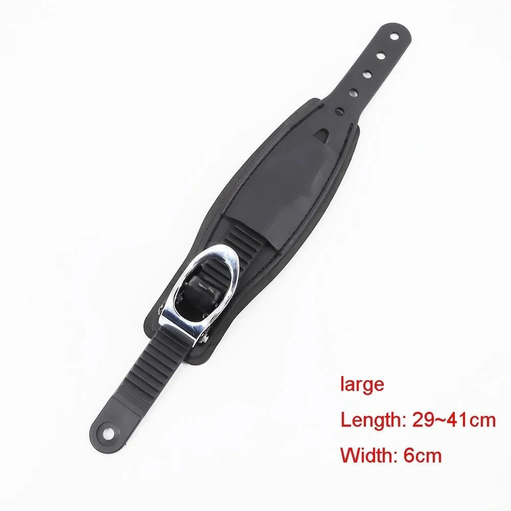 Snowboard Binding Buckles and Leather Ankle Straps - Black