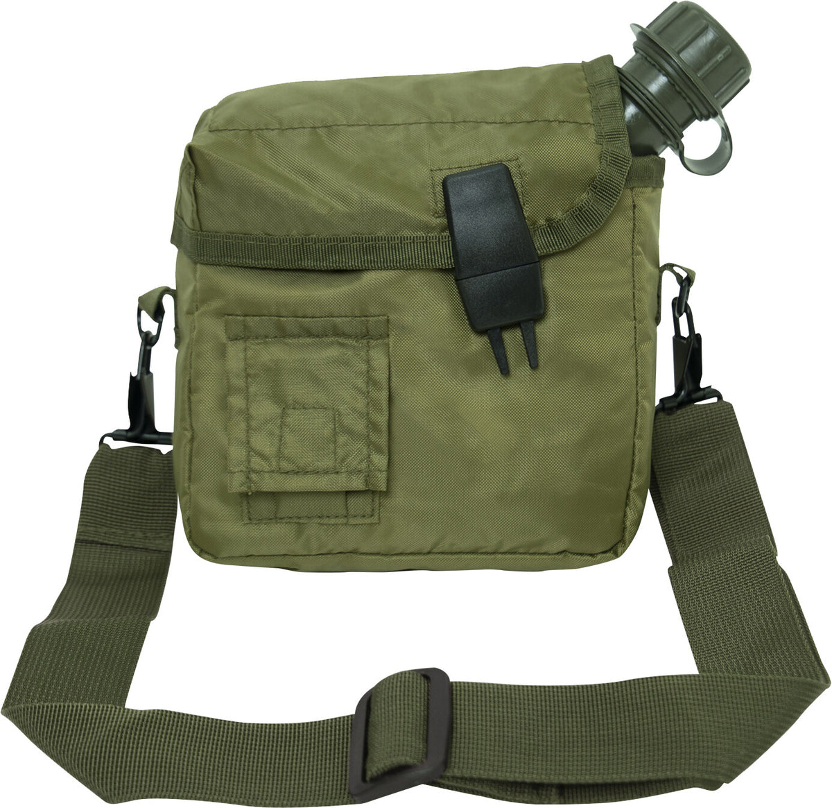 Military 2 Quart Nylon Canteen Cover with Carry Strap - Water Resistant Camping Accessory