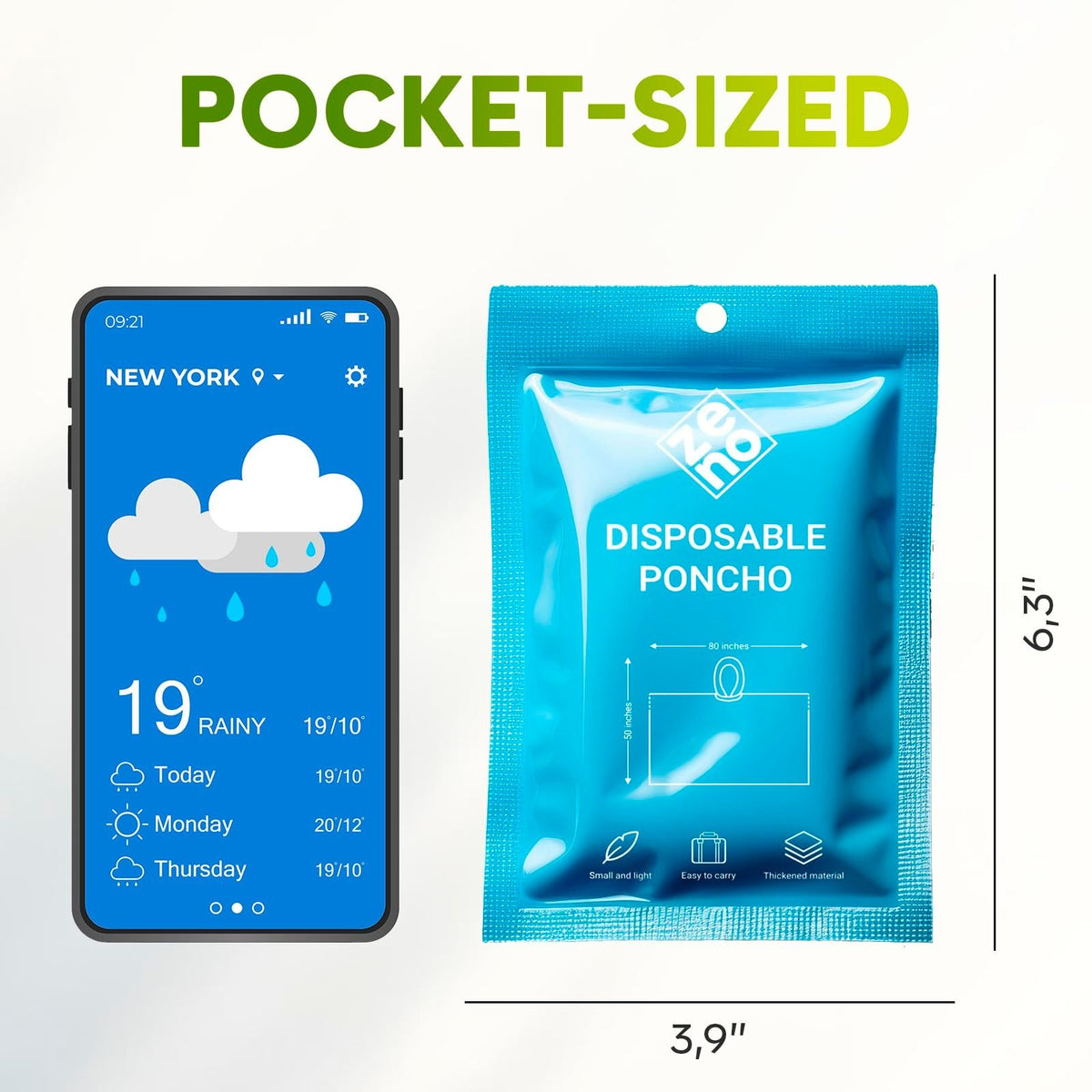 Disposable Rain Ponchos with Hood for Adults - Pack of 4, Clear Water-Resistant Outerwear