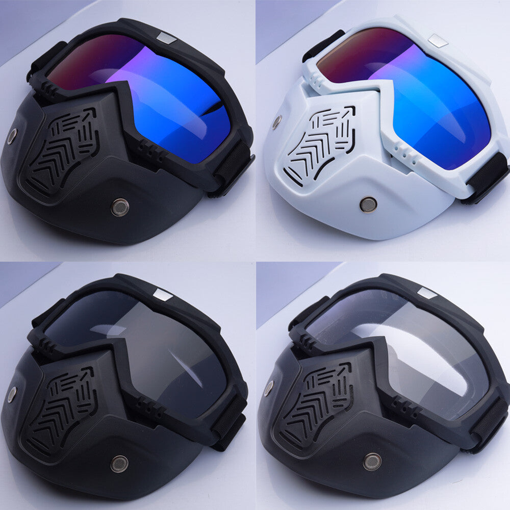 Protective Safety Goggles with Detachable Face Mask Anti-Scratch Work Glasses
