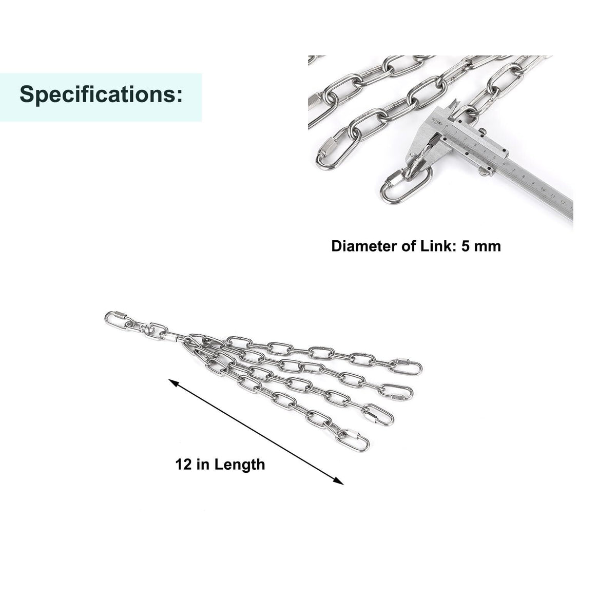 Boxing Bag Chain with 360° Rotation and Swivel Hook - Heavy Duty Steel
