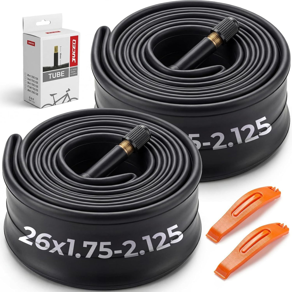 Bike Inner Tubes 20-27.5 Inch with Schrader Valve - 2 Pack, Multiple Sizes