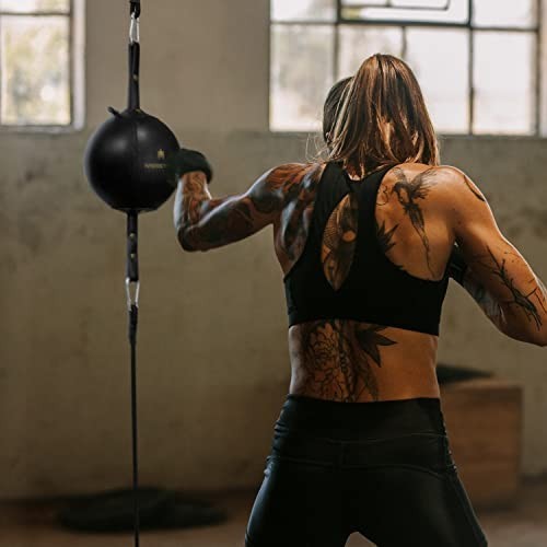 Double-End Leather Speed Bag Kit with Latex Bladder for Boxing Training