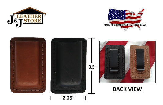 Leather Magazine Holster for Smith & Wesson Bodyguard 2.0 - Belt Clip Included