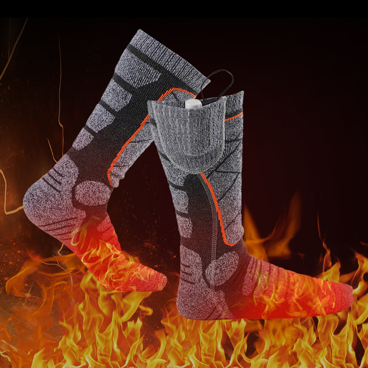 Rechargeable Heated Socks for Men Women Winter Foot Warmer Battery Pack Included