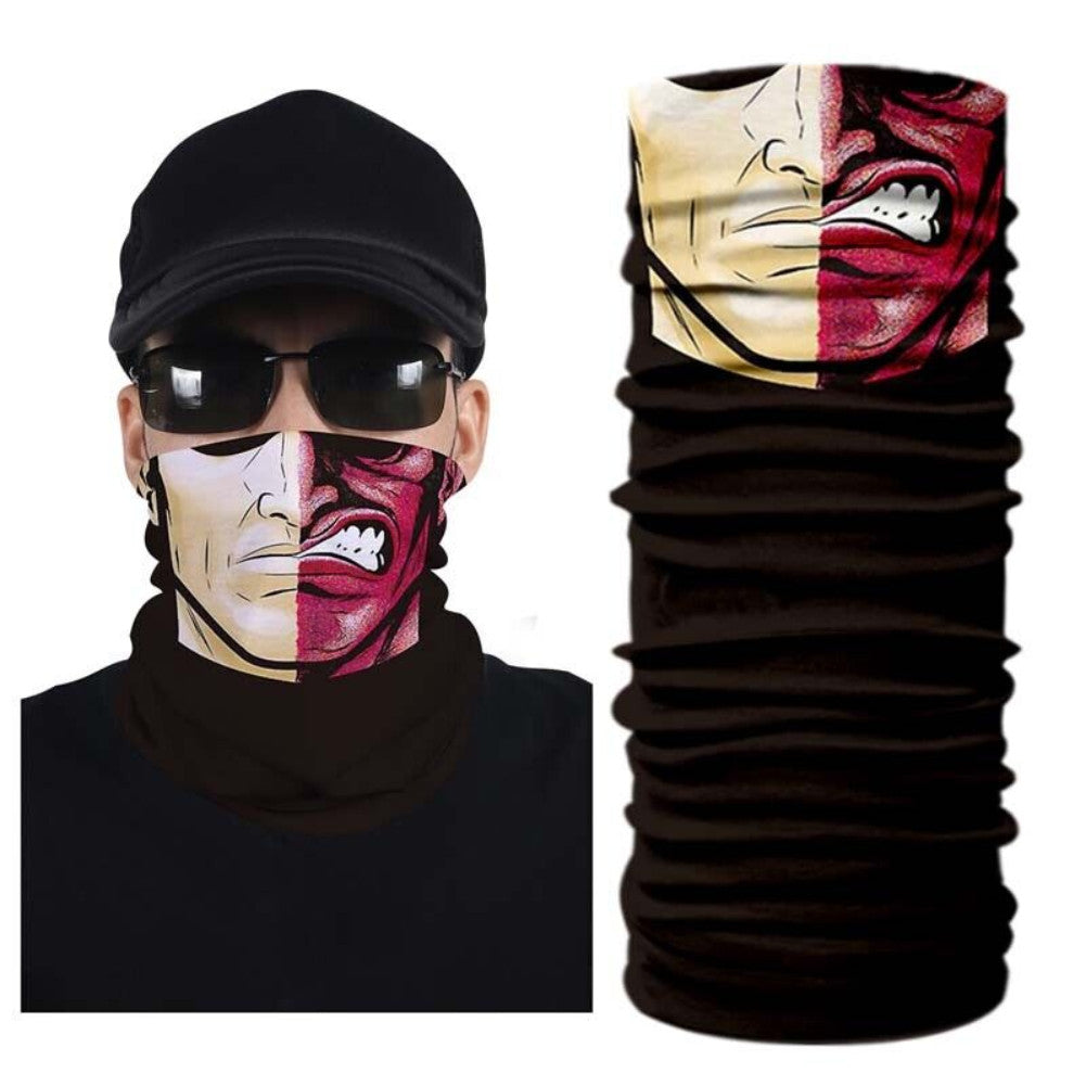 Unisex 3D Skull Neck Gaiter Face Mask - UV Protection, Multi-Way Wearable