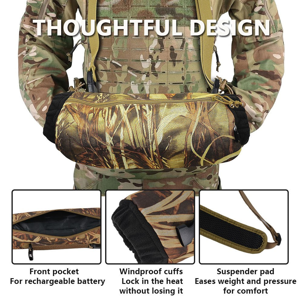 Tactical Hand Warmer with Fleece Lining and Zipper Pouch for Hunting