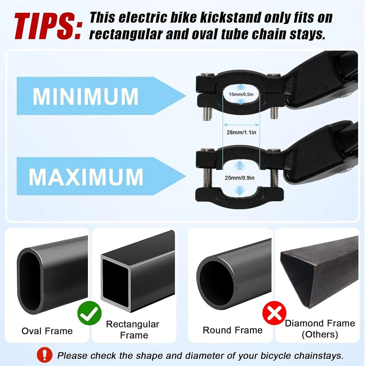 Universal Heavy Duty Ebike Kickstand 24-29 Inch Aluminum Support Adjustable