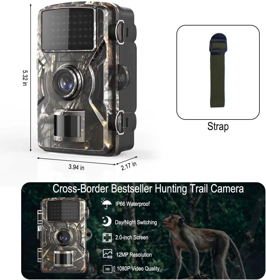 Wildlife Trail Camera Full HD 1080P Night Vision Waterproof Motion Sensor