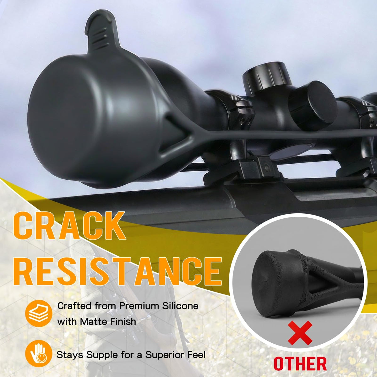 Scope Cover for Rifle Scopes up to 62mm Objective Diameter - Durable Silicone