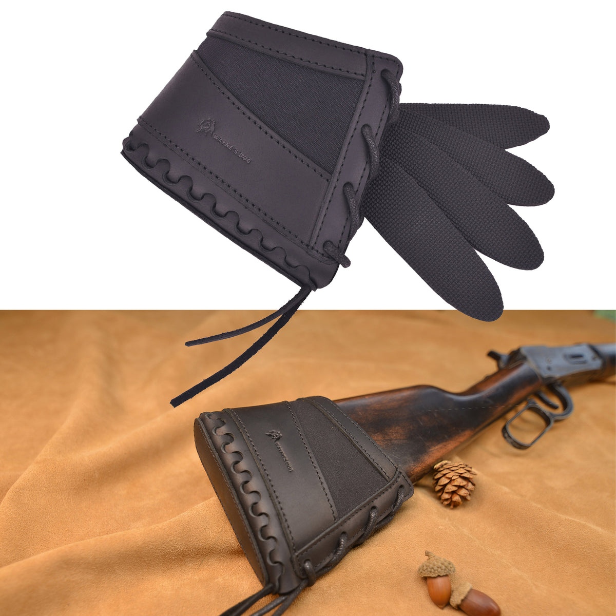 Hunting Rifle & Shotgun Recoil Pad Shoulder Protection Leather & Canvas
