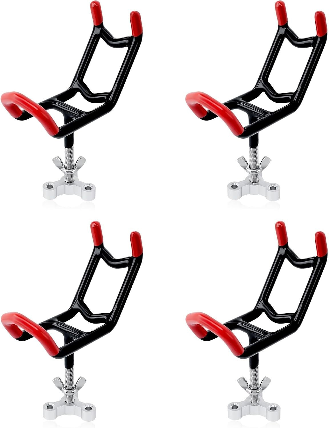 4 Pack Boat Fishing Rod Holders with Anti-Slip Tips - Dual-Angle Stainless Steel