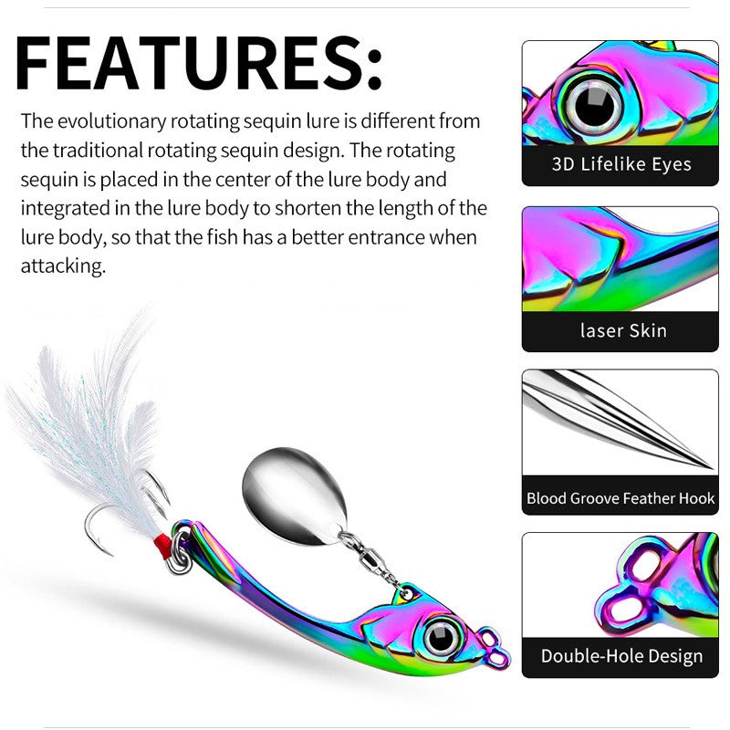 5Pcs Metal Fishing Spinner Bait Tails for Bass Trout Crankbaits Tackle