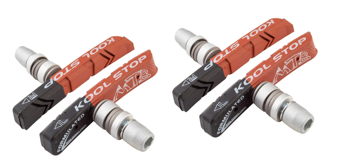Set of 4 Mountain Bike Brake Pads - Dual-Compound for Wet & Dry Conditions