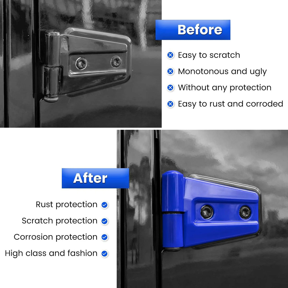 Exterior Door Hinge Cover Trim for Jeep Wrangler JK JKU Rubicon & Sahara
