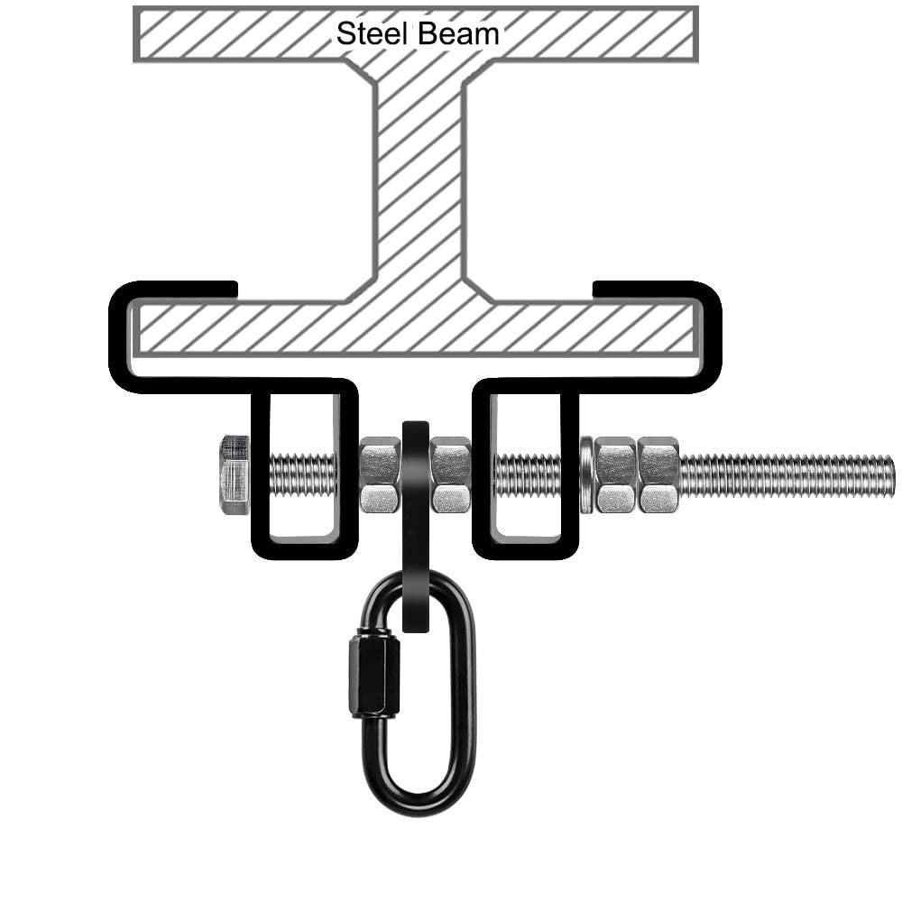 Heavy Duty Steel Beam Clamp for Punching Bag Mounting - MMA & Boxing Training Equipment
