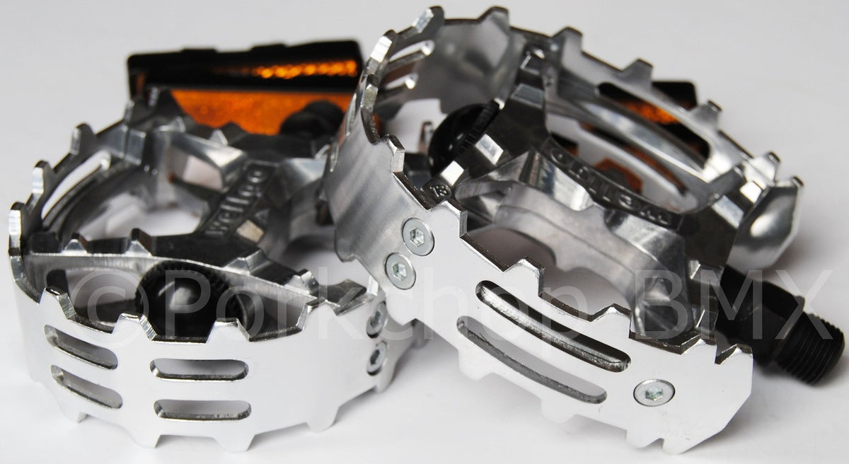 Wellgo XC-II Style BMX Pedals Unsealed Alloy 9/16" Silver Pair