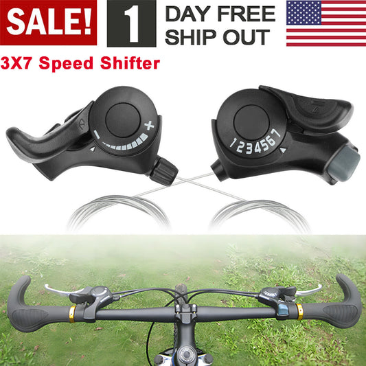 2Pcs Mountain Bike 21-Speed Shifter and Brake Lever Set for MTB, Road and City Bikes
