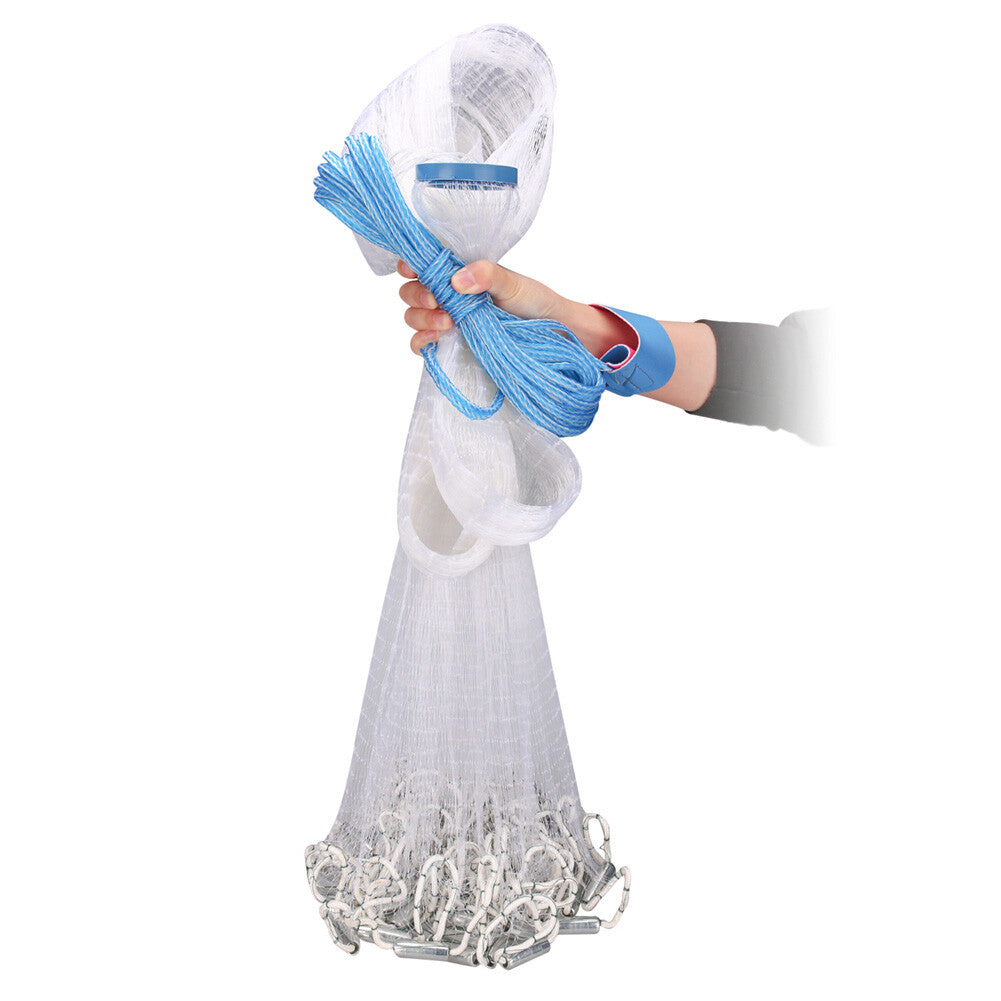 Heavy Duty Fishing Cast Net 6-16FT for Bait & Catching Fish - Durable Nylon Mesh
