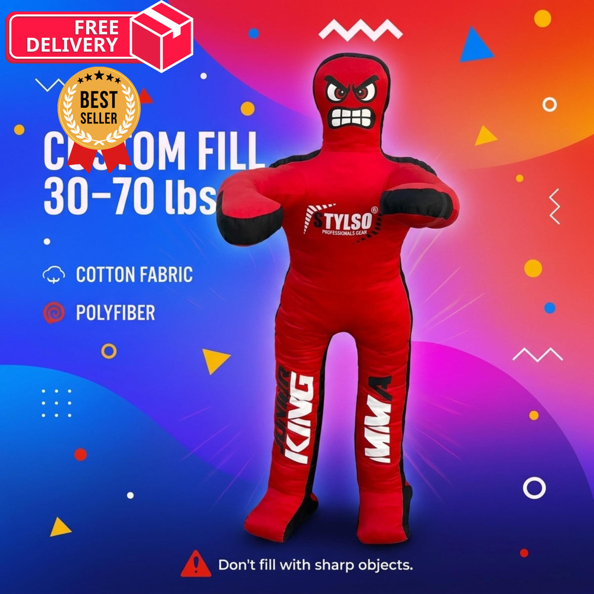 Kids Wrestling Dummy 4ft Unfilled Grappling Dummy for Martial Arts Training