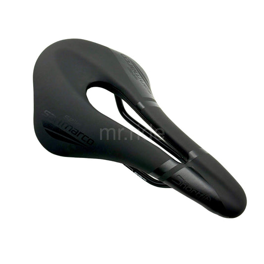 Selle San Marco ShortFit Bike Saddle 145x250mm Open-Fit Carbon Steel Rails Matte Black