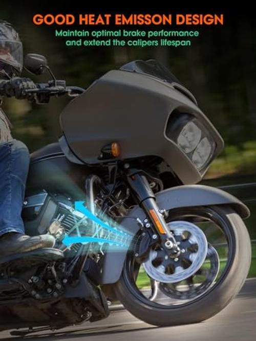 Black Motorcycle Front Brake Caliper Covers - Protective & Heat Emission