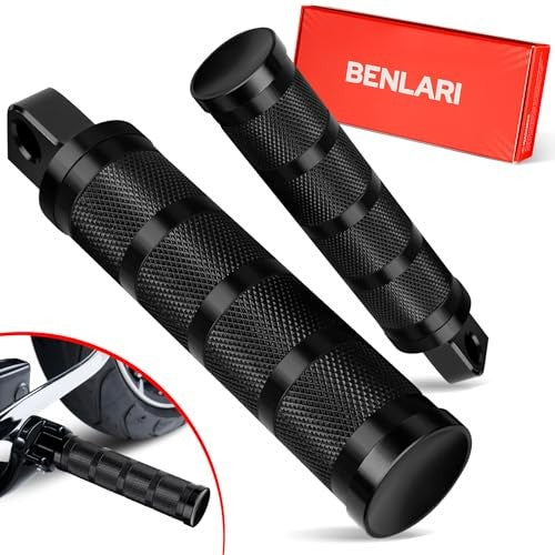 Motorcycle Foot Pegs CNC Aluminum Mounting Footrest Pair - Universal Fit 10mm