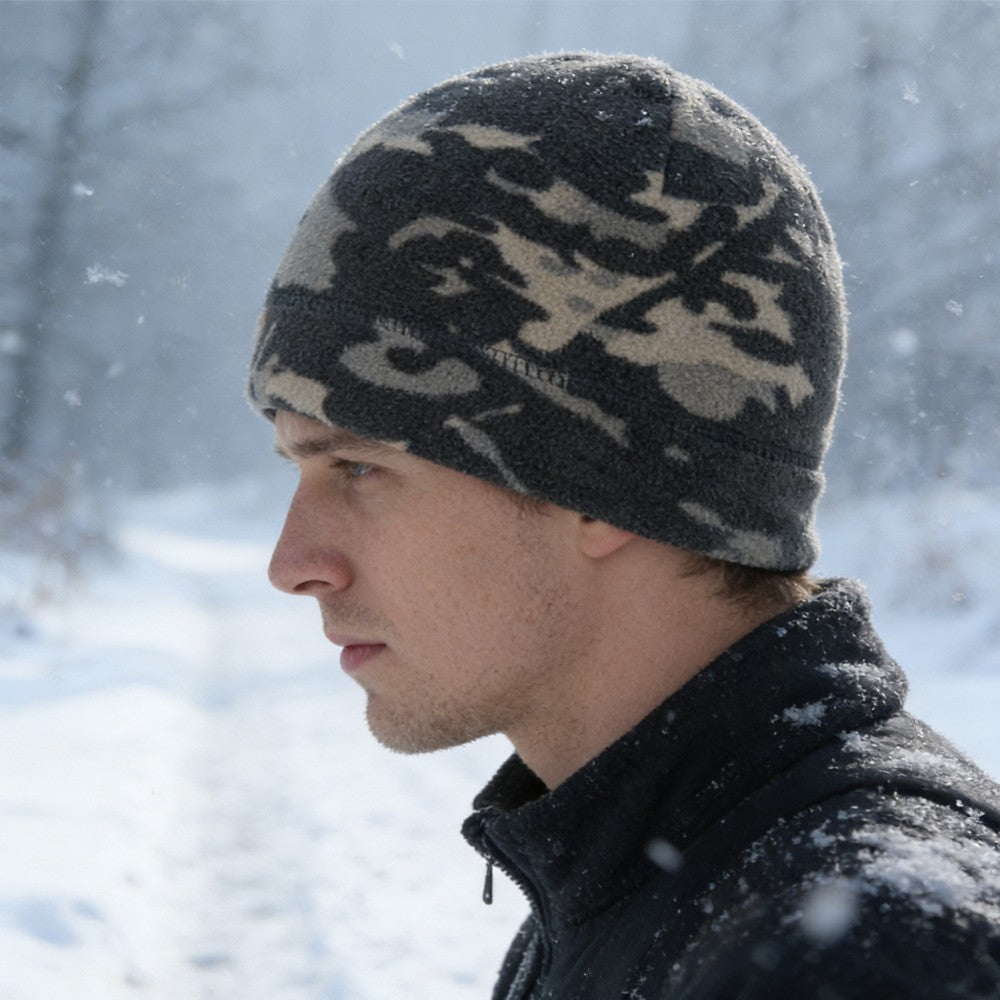 Winter Fleece Skull Cap Beanie for Men and Women - Windproof Ski & Outdoor Hat