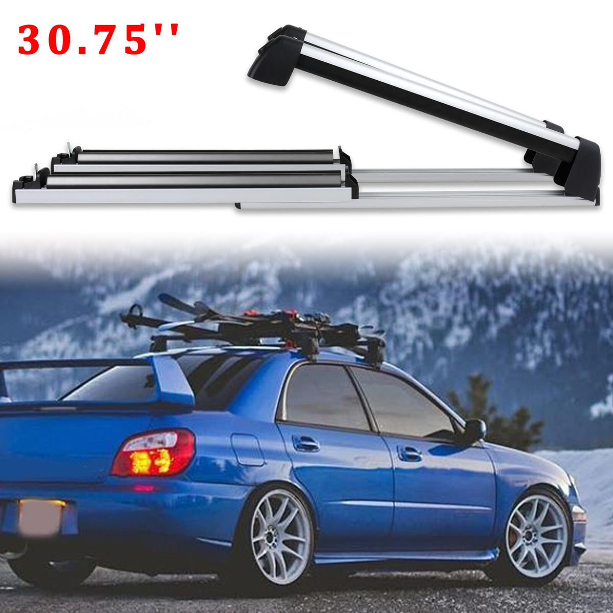 Universal Roof Rack Cross Bars for Subaru Impreza Ski Snowboard Car Carriers with Lock