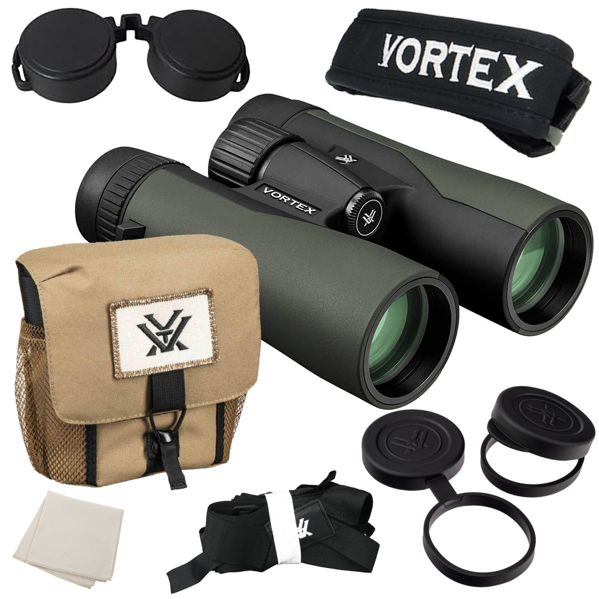 Binoculars 10x42 HD Waterproof Green Binoculars with Free Hat Bundle