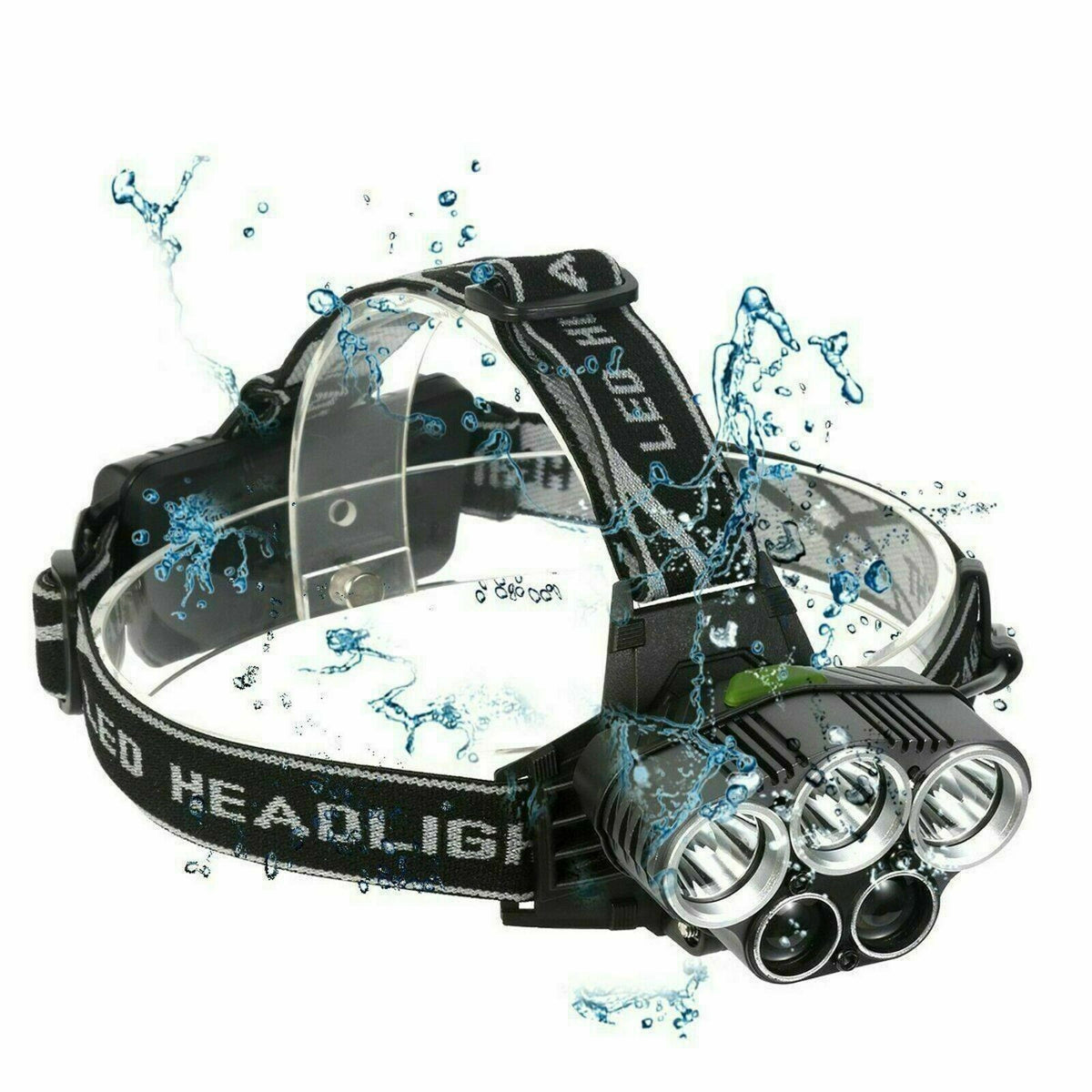 Rechargeable LED Headlamp with Zoom Focus, USB Power for Camping & Outdoor