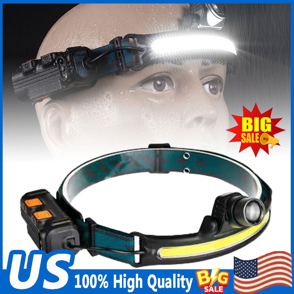 USB Rechargeable Headlamp with 270° Light and 6 Modes