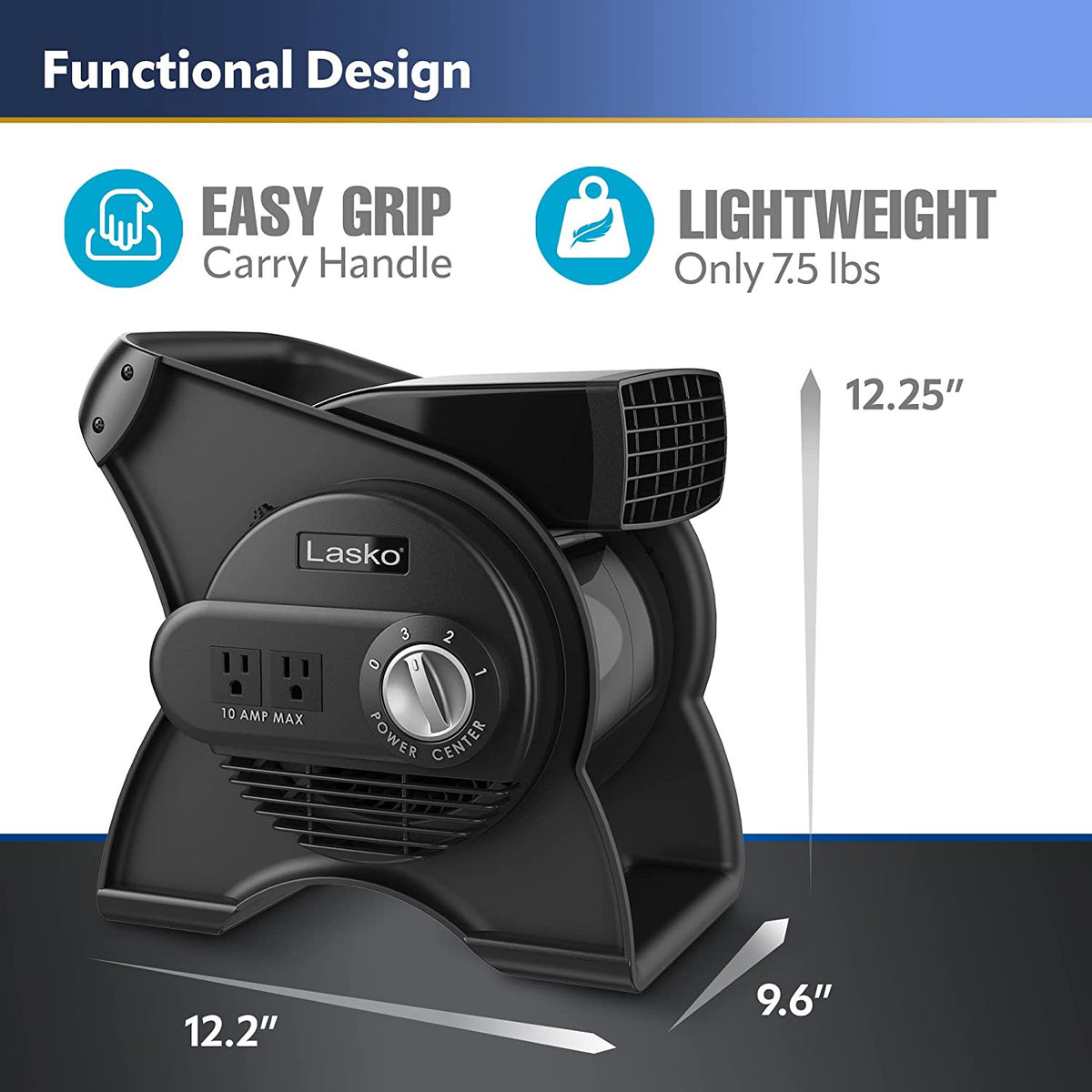 High Velocity Pivoting Utility Blower Fan for Cooling and Ventilation