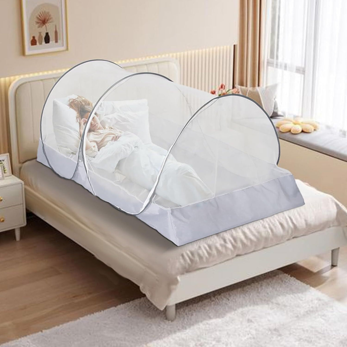Portable Mosquito Net Tent Foldable Pop-Up Travel Camping Mesh Screen