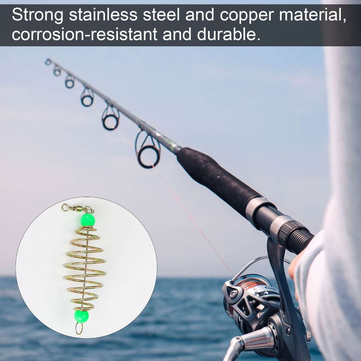 24Pcs Spring Fishing Bait Holders for Carp and Catfish with Luminous Beads