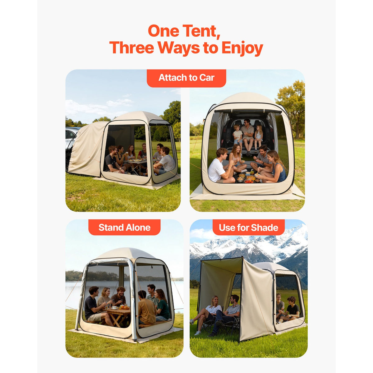 6x6ft Pop-Up Screen House Tent for Outdoor Gatherings - Shade & Privacy