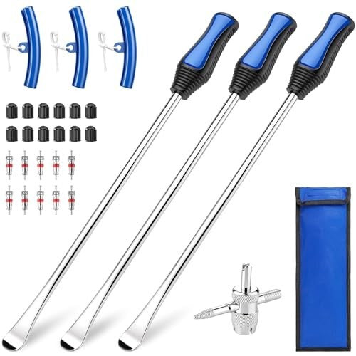 15-Inch Tire Removal Kit with 30 Steel Spoons & Accessories for Dirt Bike, Lawn Mower, Motorcycle