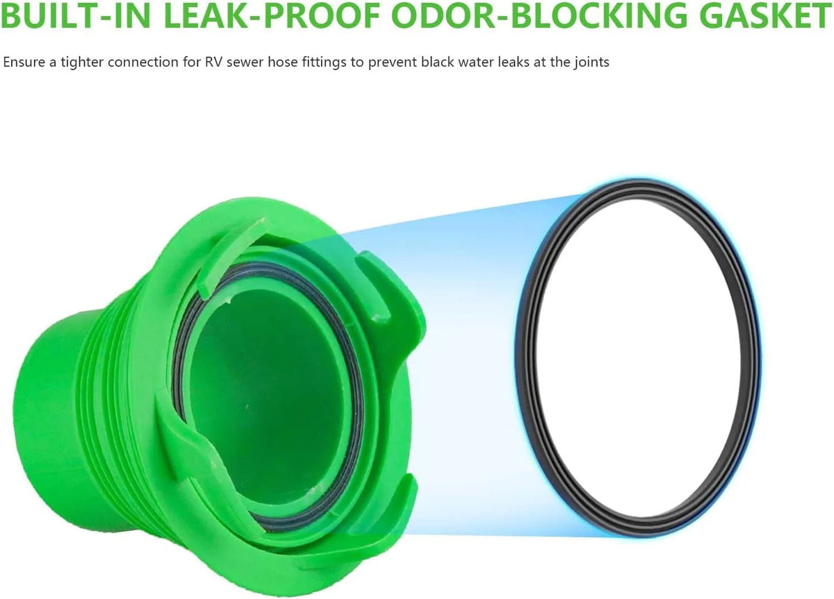RV Sewer Hose Adapter Coupler with 90° Elbow for Camper Dump Stations