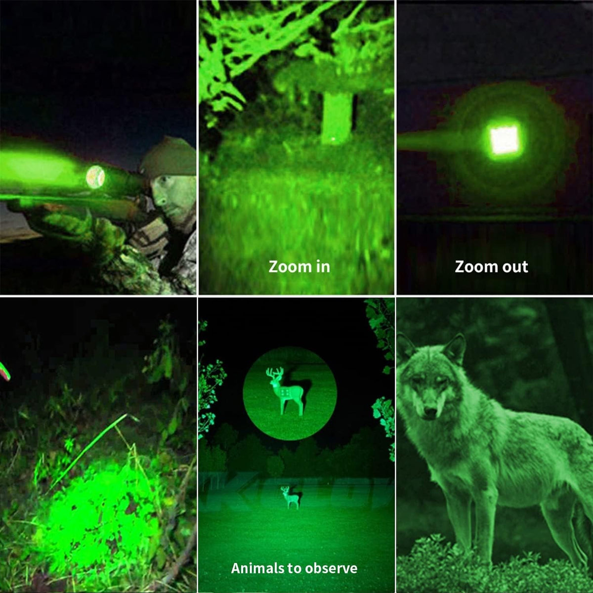 Rechargeable Hunting Blood Trail Light with 4 Color Modes and USB Charging