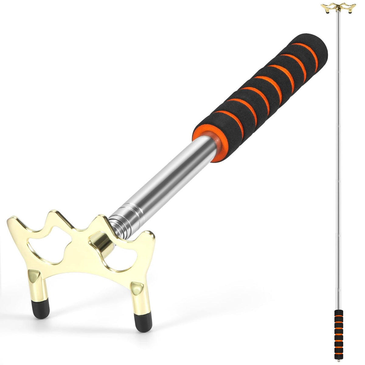 Extendable Pool Cue Bridge Stick with Brass Head