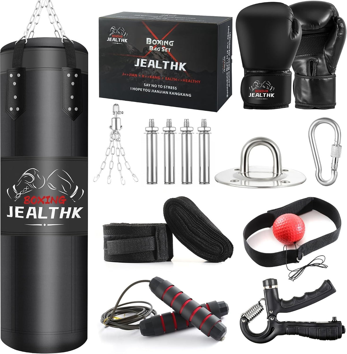 Heavy Punching Bag Set for Adults Unfilled Boxing Training Equipment