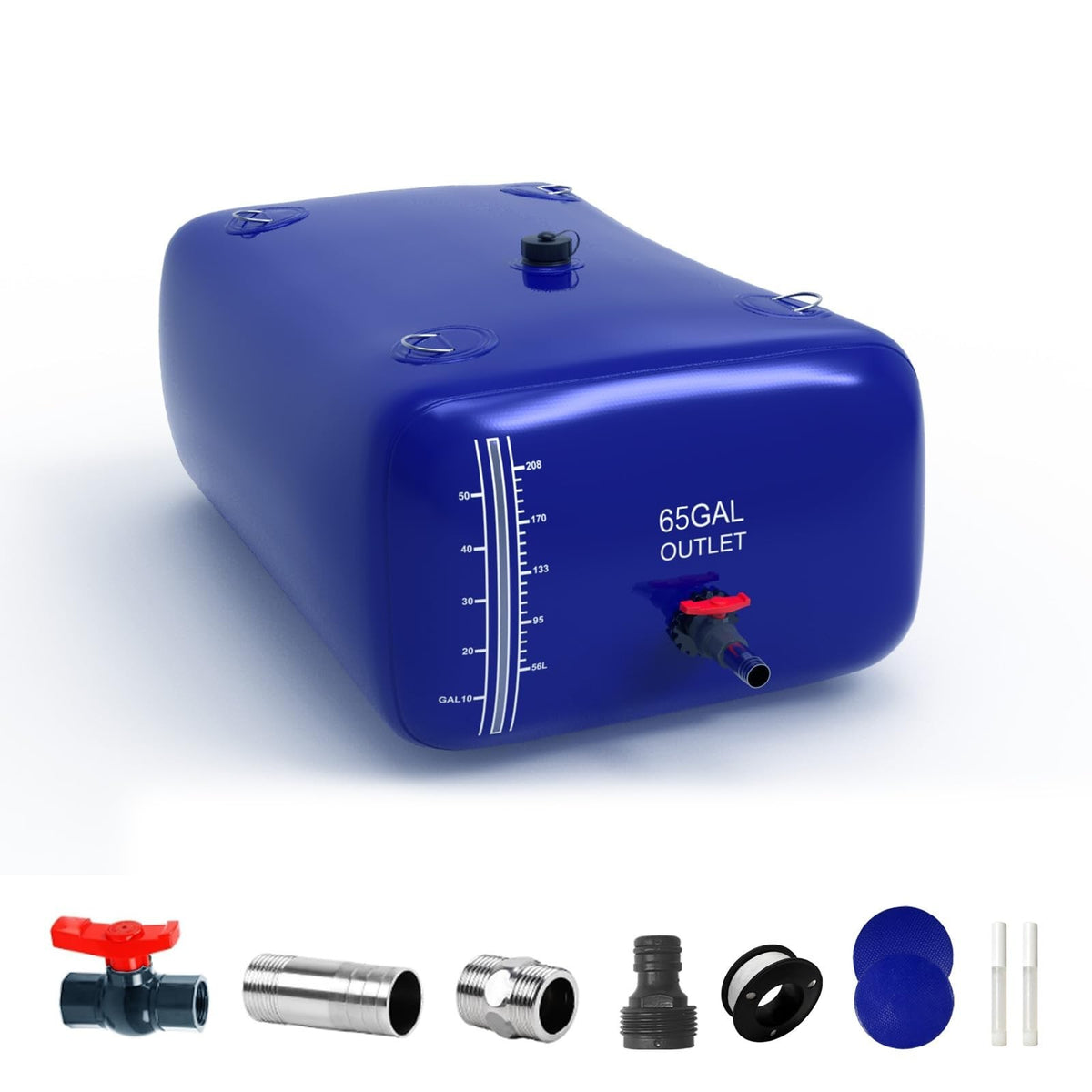 65 Gallon Collapsible Water Bladder Tank for Camping Gardening Emergency
