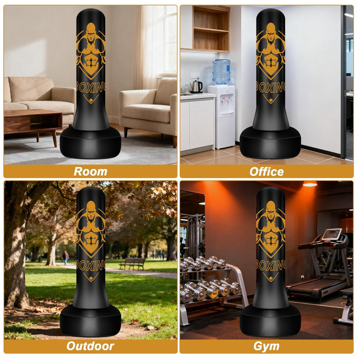 Freestanding Punching Bag with Adjustable Stand for Home Gym Fitness